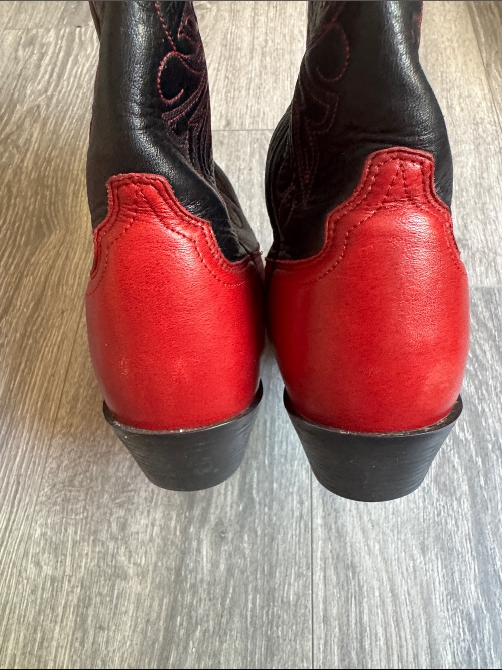Ariat cowboy boots Black and Red Leather Western Heeled Boots - Picture 7 of 12